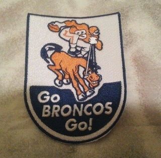 Denver Broncos Vintage Rare Embroidered Iron On Patch Retro 1970 