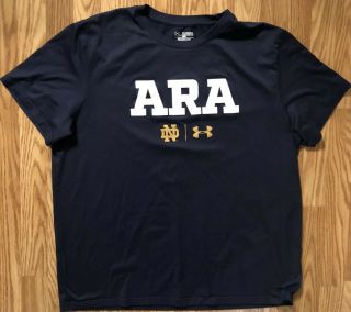 Notre Dame Football Team Issued Under Armour Ara Shirt Large 37
