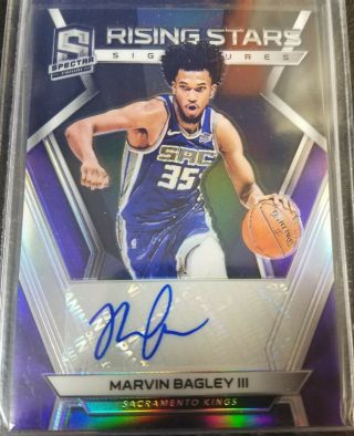 2018 - 19 Spectra Rising Stars Marvin Bagley Iii Rc Auto 15/75 Kings