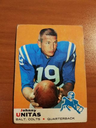 1969 Topps Johnny Unitas Card 25 Colts Rpjh99 Vgex Bv $50