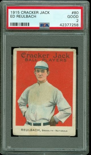 1915 Cracker Jack 80 Ed Reulbach Psa 2 Centered