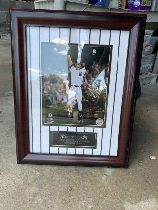 Derek Jeter Picture With Frame.  Game Winning Hit And Rbi Last At Bat Sep 25 2014