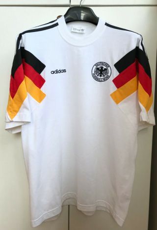 Germany 1990/1991/1992 Training Football Shirt Jersey Adidas Vintage Size M