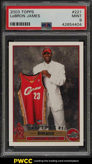2003 Topps Basketball Lebron James Rookie Rc 221 Psa 9 (pwcc)