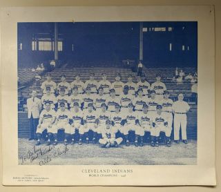 1948 Cleveland Indians Vintage Team Promo Photo Signed By Allie Clark