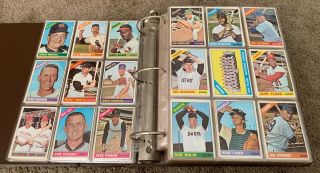 1966 Topps Baseball Cards Set In Binder Mantle Mays Clemente Koufax
