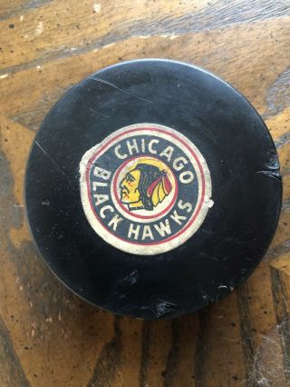 Vintage Converse Ccm Art Ross Tyer Chicago Black Hawks Game Hockey Puck