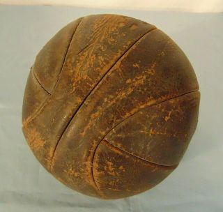 Vintage Leather Basketball Antique 8 Laces Circa 1910