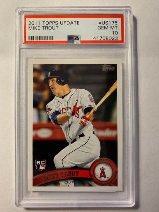 Mike Trout 2011 Psa 10 Gem Topps Update Rookie Rc Us175 Perfect