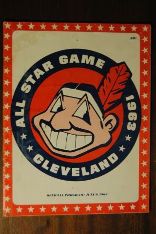 1963 All Star Game Baseball Program Cleveland - Kaline Aaron Mays Yaz Brooks