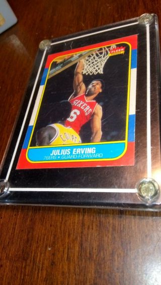 1986 Fleer Julius Erving 31 Basketball Card