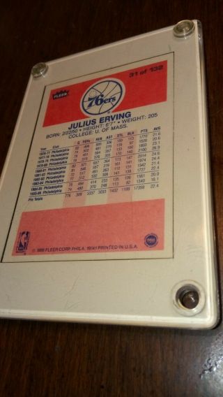 1986 Fleer Julius Erving 31 Basketball Card 2