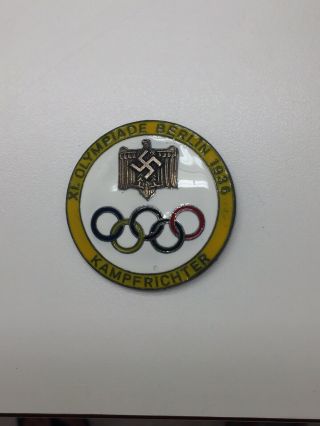 1936 German Enameled Olympic Judges Badge