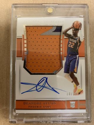 2018 - 19 National Treasures Rpa Numbered 10/99 Of Deandre Ayton