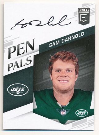 Sam Darnold 2018 Panini Elite Rc Rookie Pen Pals Autograph Jets Auto Sp $200