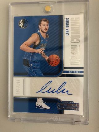 2018 - 19 Panini Contenders Luka Doncic Rc Auto Up And Coming 3/199 Sp Rookie Gem