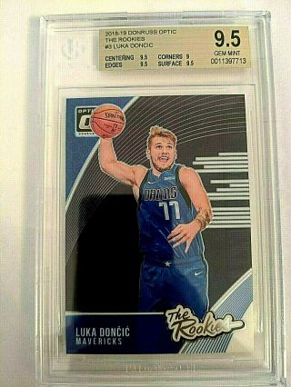 2018 - 19 Donruss Optic The Rookies 3 Luka Doncic Rc Rookie Bgs 9.  5 Gem