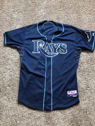 Authentic Tampa Bay Rays Cool Base Navy Blue Jersey Size 48 (xl)