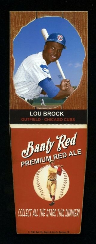Banty Red Ale Carton Inserts Lou Brock,  Chicago Cubs