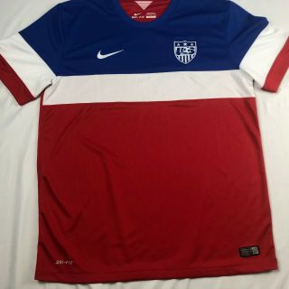 Nike Usa Soccer Jersey 2014 World Cup Red White Blue Dri - Fit Mens L Jersey