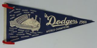 1963 Los Angeles Dodgers World Champion Pennant