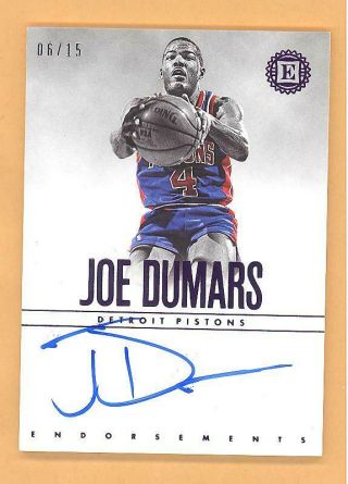 Joe Dumars 2018 - 19 Panini Encased Endorsements Auto Autograph D 6/15 Pistons