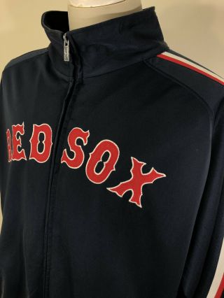 STITCHES Boston Red Sox Full Zip Track Jacket Men ' s 2XL BAGGY FIT Blue MLB 5