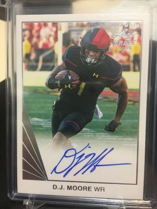 2018 Leaf Ultimate Draft Autographs D.  J.  Moore On Card Auto Rc Panthers Maryland