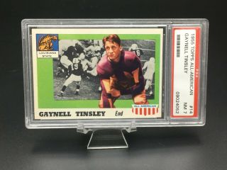 1955 Topps All American Football Gaynell Tinsley Rc Psa Nm 7 14 Lsu Tigers