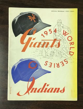 1954 World Series Program & Scorecard Ny Giants Cleveland Indians Unscored