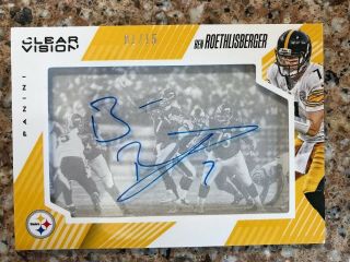 2015 Panini Clear Vision Ben Roethlisberger Steelers Auto Signed Autograph 1