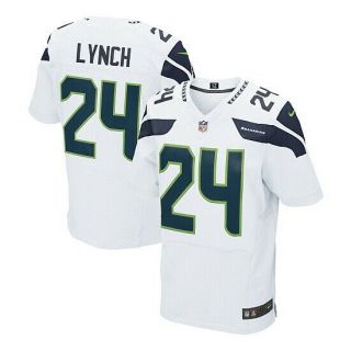 $320 Seattle Seahawks Marshawn Lynch Nike Elite White Jersey Size Xl 48