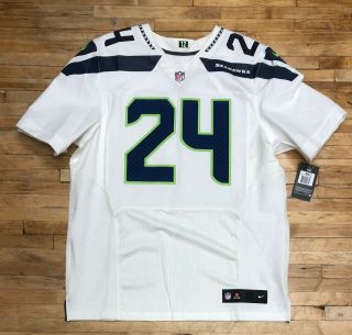 $320 Seattle Seahawks Marshawn Lynch Nike Elite White Jersey Size XL 48 2