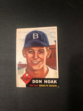 1953 Topps Baseball Card 176 Don Hoak Rc Brooklyn Ex,  /exmt