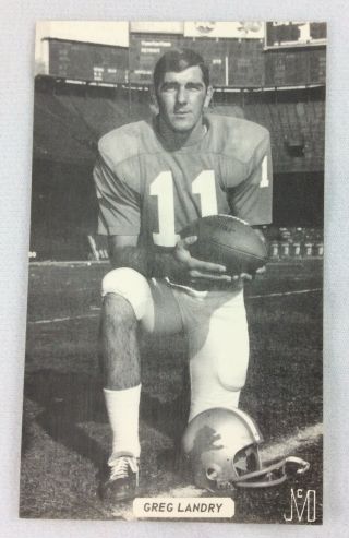 Nfl 1960 - 70’s Greg Landry,  Detroit Lions J.  D.  Mccarthy Football Postcard