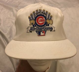 Vintage Chicago Cubs 1990 All - Star Game Hat Cap Snapback Embroidered Mlb Euc