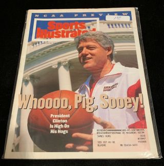 Vintage Sports Illustrated March 21 1994 Ncaa Preview Arkansas Bill Clinton