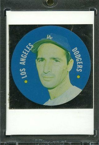 1967 Topps Baseball Discs Test Set Proof.  Sandy Koufax Dodgers