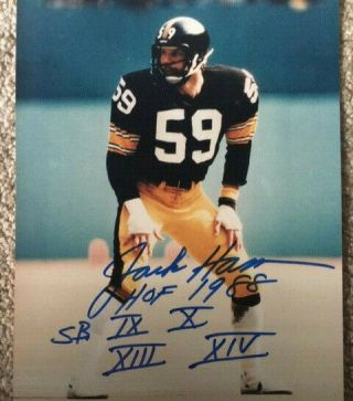 Jack Ham Hand Signed Autographed 8 X 10 Photo - Pittsburgh Steelers