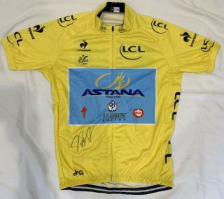 Vincenzo Nibali Signed 2014 Tour De France Yellow Cycling Jersey Team Astana