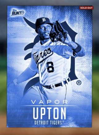 2017 Topps Bunt Justin Upton Tigers Blue Vapor Redemption 8cc Digital Card