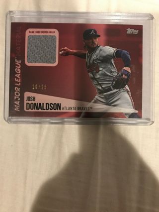 2019 Topps Series 2 Josh Donaldson Major League Material Relic Red /25 Braves