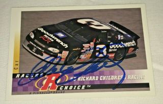 Dale Earnhardt Pinnacle Racers Choice Gm 3 Chevy Hall Of Fame Autographed Card
