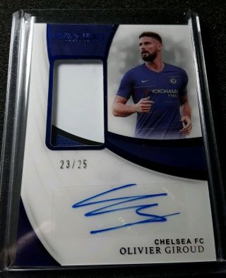 2018 - 19 Immaculate Soccer Sapphire Olivier Giroud Auto Patch /25 Chelsea