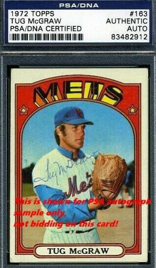 Tug McGraw signed 1970 Topps,  26,  Mets,  Phillies, 3