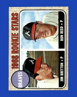 Near -,  1968 Ron Reed/jim Britton Topps Rookie Baseball Card 76/braves