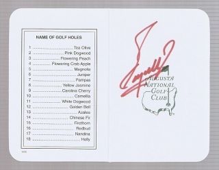 Fuzzy Zoeller Signed/auto.  Masters Scorecard Golf W/coa