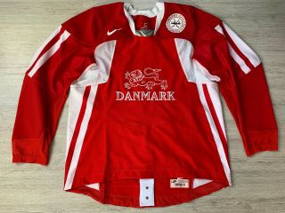 Iihf Danmark Denmark Ice Hockey Jersey Shirt Nike Size Large 56