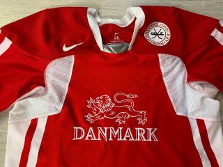 IIHF DANMARK Denmark Ice Hockey Jersey Shirt Nike Size Large 56 7