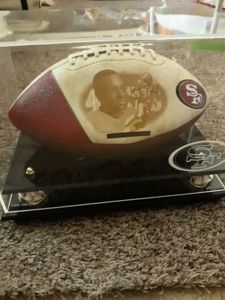 Jerry Rice And Joe Montana Autographed Mini Helmets with and Display case 4